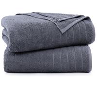 Rock Rivet Premium Extra Large Super Jumbo Bath Sheets (100 x 200 cm, 2 Pack) Ultra Soft 100% Egyptian Cotton XXL Big Size Beach Bath Towels 600-GSM (Charcoal Grey)