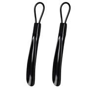 Rock Rivet Shoe Horn, Long Handled 30cm Taking Boots on/off with Comfort Grip, Plastic Shoehorn for Men, Women, Elderly and Seniors (2, Black)