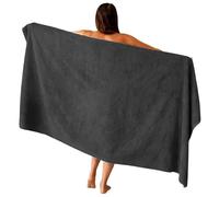 Rock Rivet Super Jumbo Bath Sheet XXL Size 90 x 200 cm Ultra Absorbent 100% Egyptian Combed Cotton Extra Large Big Beach Bath Sheets Towels 600GSM (Charcoal Grey)