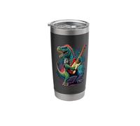 Rock & Roll Dinosaur Playing a Guitar Stainless Steel Insulated Tumbler