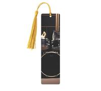 Rock Roll Musical Equipment Printed Metal Bookmarks M - Gold Lightweight Aluminium Book Marker for Books, Journals & Gifts, Ideal Book Lovers, Holiday Decor & Crafts