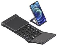ROCK&ROWN Foldable Bluetooth Keyboard, Wireless Portable Keyboard with Touchpad, Folding Travel Keyboard for iOS/Android/Windows
