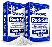 Rock Salt 30kg De Icing Grit Salt for Snow and Ice | 15kg Carry Pack of Rock Salt for Melting Snow and Ice on Driveways, Paths and Walkways, Low Moisture for Storage
