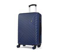 Rock Santiago Medium Hard Shell Hold Suitcase in Navy - 360 Swivel-Wheels, Lightweight & Stylish Design, Telescopic Handle & Combination Lock - 66x40x27cm 3.2KG
