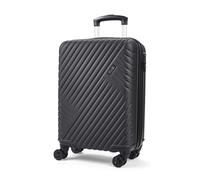 Rock Santiago Small Hard Shell Cabin Suitcase in Black - 360 Swivel-Wheels, Lightweight & Stylish Design, Telescopic Handle & Combination Lock - 54x36x22cm 2.5KG