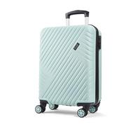 Rock Santiago Small Hard Shell Cabin Suitcase in Green - 360 Swivel-Wheels, Lightweight & Stylish Design, Telescopic Handle & Combination Lock - 54x36x22cm 2.5KG