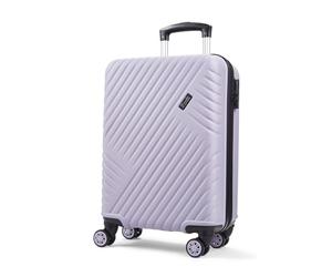 Rock Santiago Small Hard Shell Cabin Suitcase in Purple - 360 Swivel-Wheels, Lightweight & Stylish Design, Telescopic Handle & Combination Lock - 54x36x22cm 2.5KG
