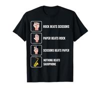 Rock Scissors Paper Nothing Beats Saxophone Funny Sax Gifts T-Shirt