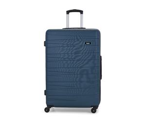 Rock Seattle Large Hard Shell Suitcase in Teal - Refined Lines, Angular Patterns & Lightweight Design - Telescopic Handle & Impact-Resistant Material - 77x51x31cm 94L Capacity