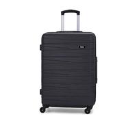 Rock Seattle Medium Hard Shell Suitcase in Black - Refined Lines, Angular Patterns & Lightweight Design - Telescopic Handle & Impact-Resistant Material - 67x47x26cm 62L Capacity