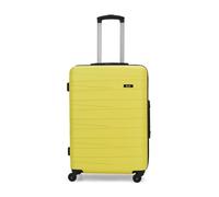 Rock Seattle Medium Hard Shell Suitcase in Yellow - Refined Lines, Angular Patterns & Lightweight Design - Telescopic Handle & Impact-Resistant Material - 67x47x26cm 62L Capacity