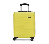 Rock Seattle Small Hard Shell Cabin Suitcase in Yellow - Refined Lines, Angular Patterns & Lightweight Design - Telescopic Handle & Impact-Resistant Material - 55x40x20cm 34L Capacity