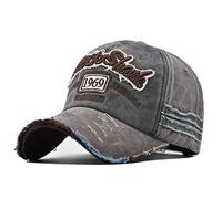 Rock Shark 1969 Embroidery Baseball Cap Classic Adjustable Snapback Dad Hat Vintage Washed Cotton Sports Hats for Men Women, B, Large