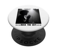 Rock singer at the microphone on stage - Music & Festival PopSockets Adhesive PopGrip