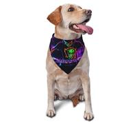 Rock Skeleton Dj Printed Graphic Pet Triangle Scarf For Dogs & Cats, Adjustable Cute Pet Bandana For & Photo Shoots