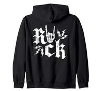 Rock Skeleton Hand Gothic Skull Sign Heavy Metal Music Zip Hoodie