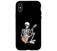 Rock Skeleton Playing Electric Guitar Halloween Case for iPhone X/XS