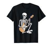 Rock Skeleton Playing Electric Guitar Halloween T-Shirt