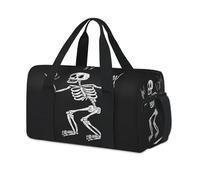 Rock Skeleton Sports Duffel Bag Funny Skeleton Weekend Overnight Bag Tote Holdall Casual Travel Gym Duffel Bags for Kids Girls Boys Women Men
