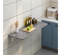 Rock Slab Wall Mounted Folding Workbench、foldable Desks For Small Spaces、Wall Mounted Folding Bar With Adjustable Metal Bracket，Suitable For Small Spaces，Suitable For Bedroom, Kitchen, Living Room LWX