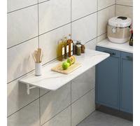 Rock Slab Wall Mounted Folding Workbench、foldable Desks For Small Spaces、Wall Mounted Folding Bar With Adjustable Metal Bracket，Suitable For Small Spaces，Suitable For Bedroom, Kitchen, Living Room LWX