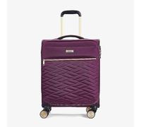 Rock Sloane Small Expandable Soft Shell Cabin Suitcase in Purple - Signature London Styling, 360 Swivel-Wheels, Telescopic Handle, Stylish Gold Accents & TSA Combination Lock - 55 x 40 x 20 cm 2.2KG