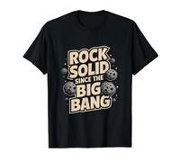 Rock Solid Since The Big Bang Funny Asteroid Meteor Value Graphic T-Shirt, Men, Black, S