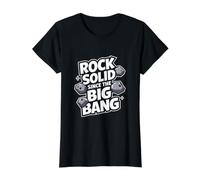 Rock Solid Since The Big Bang Funny Asteroid Meteor Value Graphic T-Shirt, Women, Black, L