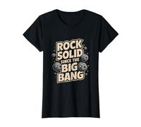Rock Solid Since The Big Bang Funny Asteroid Meteor Value Graphic T-Shirt, Women, Black, XL