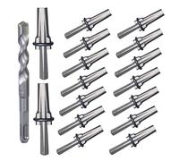 Rock Splitting Wedge: 16 Pack 5/8 Inch Metal Wedge and Feathers for Splitting Rock - Heavy Duty Stone Splitting Tools Rock Hounding Equipment for Marble Rocks Concrete Granite, with Drill Bit