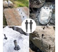 Rock Splitting Wedges Set, 5-Piece 16mm Diameter Heavy-Duty Stone Splitter Tools for Granite, Marble & Concrete, Forged 40CrMo Alloy Steel with Heat-Tempering,