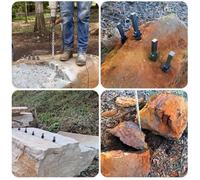 Rock Splitting Wedges Set - 5-Piece 18mm Heat-Treated 40CrMo Alloy Steel Stone Splitters with Forged Spacers for Granite, Marble & Concre