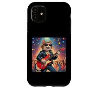 Rock Star Cat Playing Guitar Rock and Roll Men Women Kids Case for iPhone 11