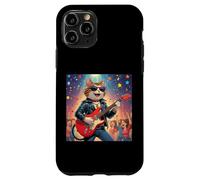 Rock Star Cat Playing Guitar Rock and Roll Men Women Kids Case for iPhone 11 Pro