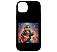Rock Star Cat Playing Guitar Rock and Roll Men Women Kids Case for iPhone 14 Plus