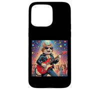 Rock Star Cat Playing Guitar Rock and Roll Men Women Kids Case for iPhone 15 Pro Max