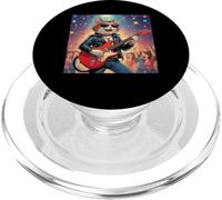 Rock Star Cat Playing Guitar Rock and Roll Men Women Kids PopSockets PopGrip for MagSafe