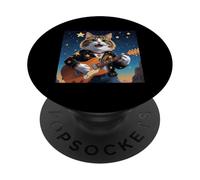 Rock Star Cat Playing Guitar Rocking out Men Women Kids PopSockets Adhesive PopGrip