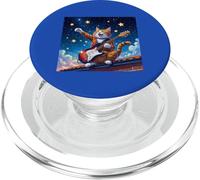 Rock Star Cat Playing Guitar Rocking out Men Women Kids PopSockets PopGrip for MagSafe