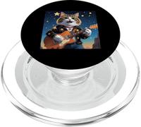 Rock Star Cat Playing Guitar Rocking out Men Women Kids PopSockets PopGrip for MagSafe