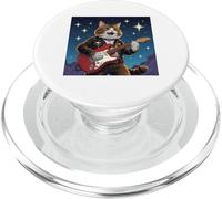 Rock Star Cat Playing Guitar Rocking out Men Women Kids PopSockets PopGrip for MagSafe
