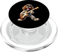 Rock Star Dog Playing Electric Guitar Cartoon Design PopSockets PopGrip for MagSafe