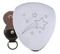 Rock Star Hero Music X Steel Guitar Plectrum Pick Engraved in Keyring Holder