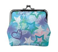 Rock Stars Flash, PU Leather Coin Purse, Small Wallets, Change Pouch with Kiss Lock Clasp Buckle, Change Purse