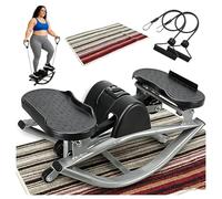 Rock Stepper Exercise Machine, Lateral Stepper & Glute Trainer with Resistance Bands, Low Impact Cardio Workout Machine, Assembly 250 LBS (Gray)