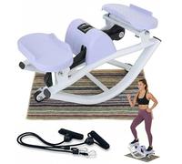 Rock Stepper Exercise Machine Side to Side at Home, Low-Impact 3D Rocking Motion for Legs, Glutes & Hip Mobility, with Resistance Bands & Anti-Slip Mat, Digital Monitor(Purple)