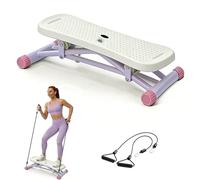 Rock Stepper Side To Side Balance Boards For Adults Includes Lcd Display & Resistance Bands A Low-impact, Compact Stepper Ideal For Targeting The Legs, Glutes, And Abs White