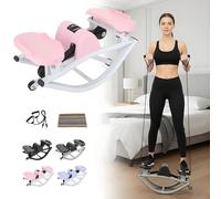 Rock Stepper Side to Side Lateral Rocking Fitness Stepper Machine with Digital Display - Portable Mini Step Rocker for Home Cardio Training Apartment Dorm Office Workout Equipment(Pink)