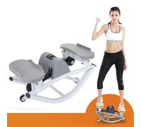 Rock Stepper Side to Side, Portable The Rock Stepper, Home Use Step Fitness Machines for Knees & Joints with Resistance Bands & LCD Display for Balance, Cardio, Core/Full-Body Workouts,Gray