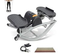 Rock Stepper Side To Side, Space-Saving Home Fitness Machine For Whole Body Training, Quiet Operation & Non-Slip Pedals, Lightweight With Rolling Wheels, Multiple Colors(Gray)